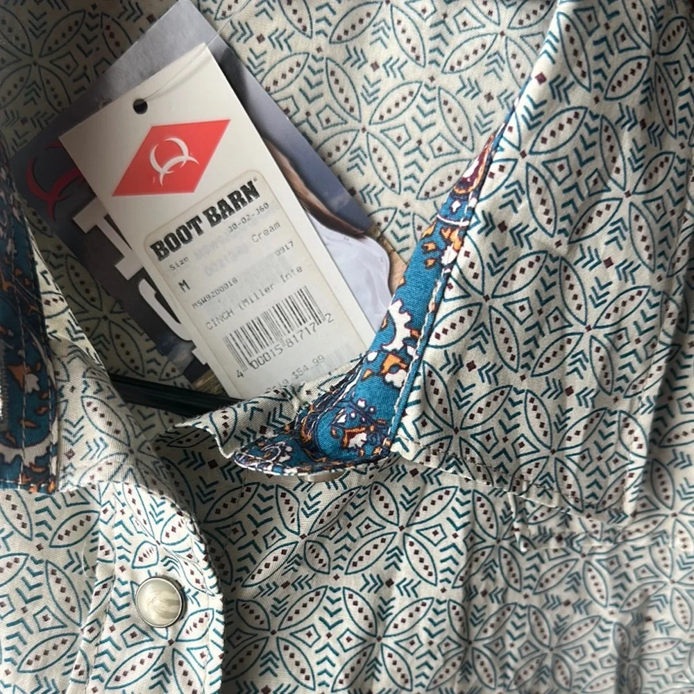 Gray Patterned Button-Up Shirt - Picture 2 of 3